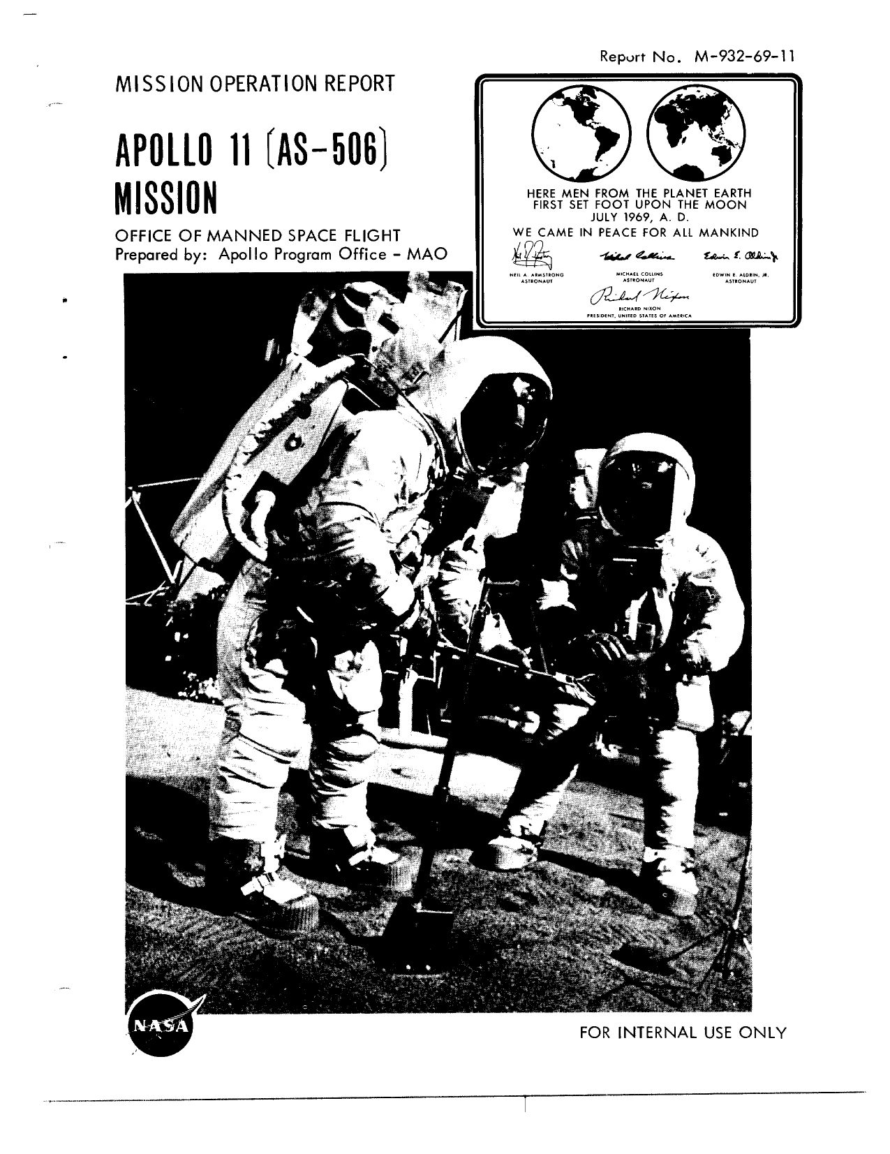 Apollo 11 - Mission Operation Report (MOR)